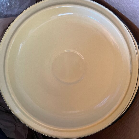 Vtg Enamelware Stock Pot Canning Butter Yellow Porcelain Enamel Lid Large 10 Qt - Picture 11 of 11